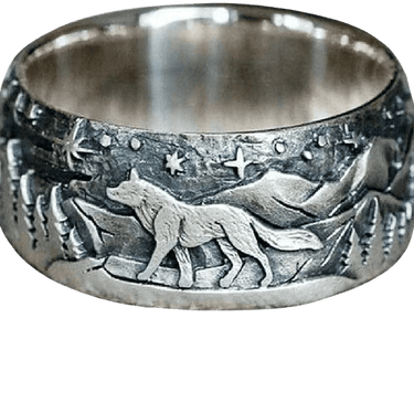 Bague loup décor celtique